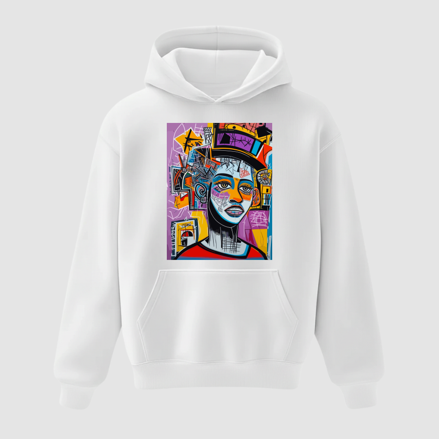 Hoodie Oversize Premium Kadın Beyaz